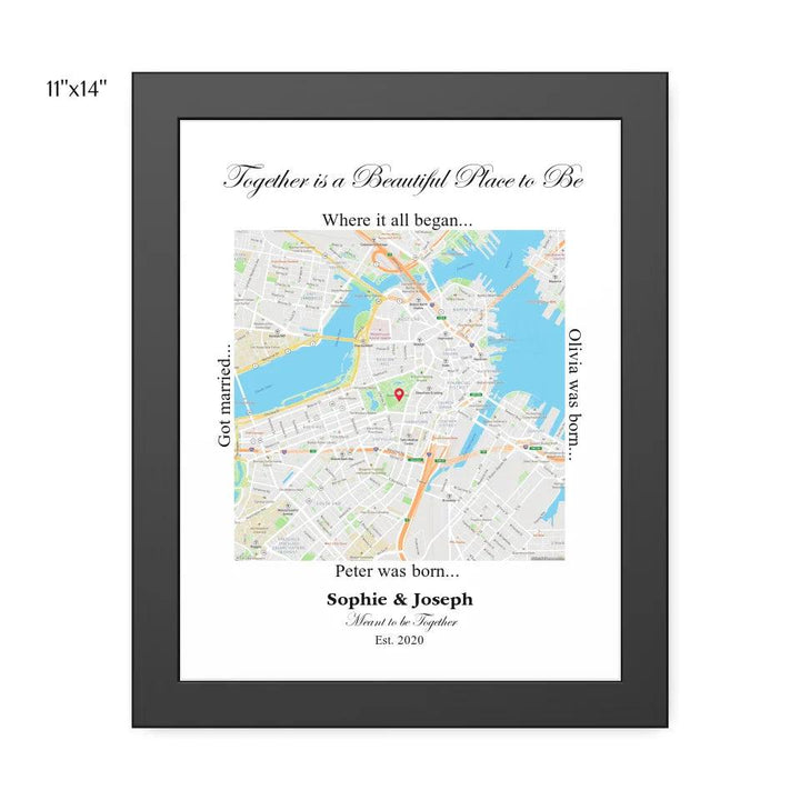 Custom Wall Art - Square Location Map - ARTFULANE
