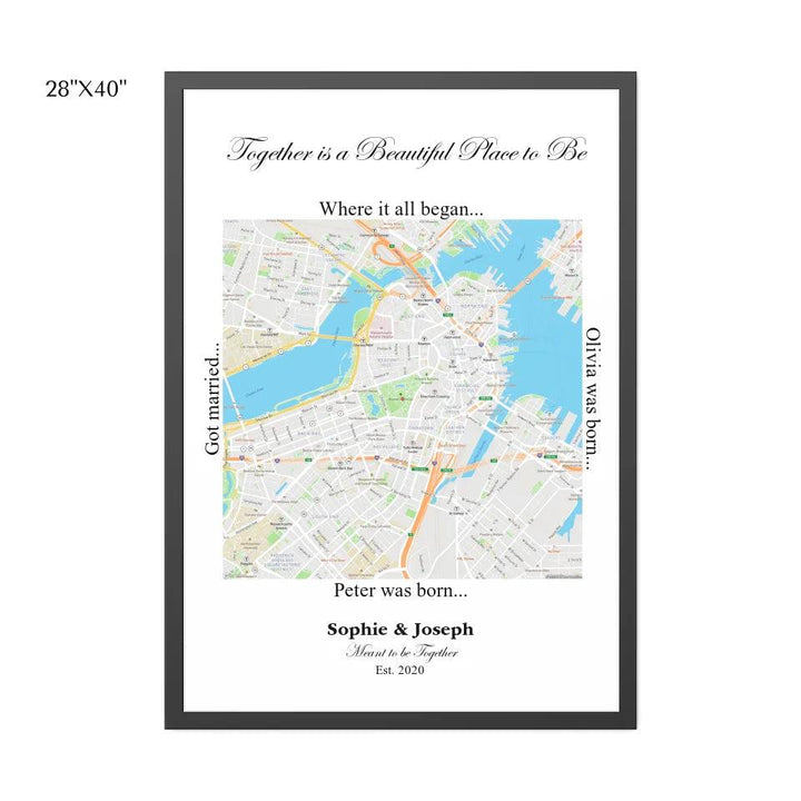 Custom Wall Art - Square Location Map - ARTFULANE