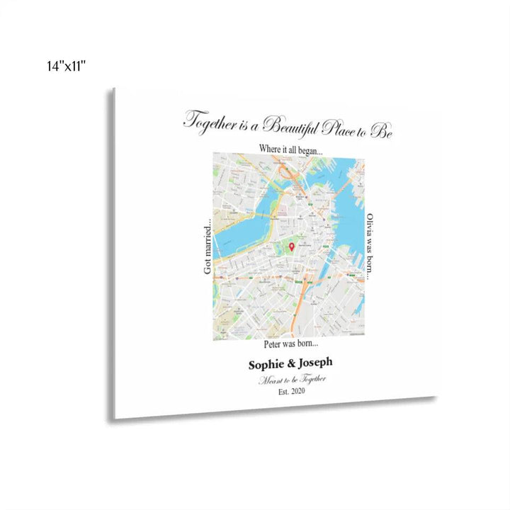 Custom Wall Art - Square Location Map - ARTFULANE