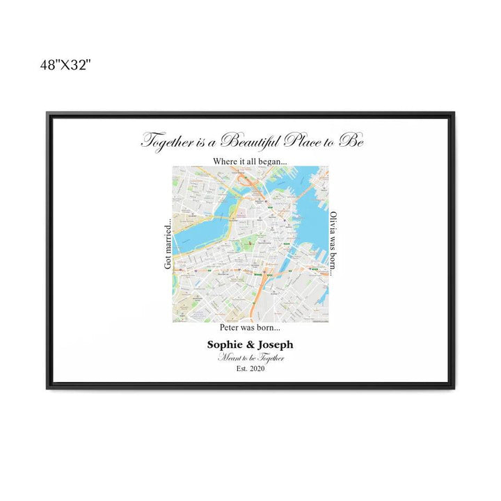 Custom Wall Art - Square Location Map - ARTFULANE