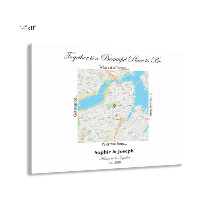 Custom Wall Art - Square Location Map - ARTFULANE