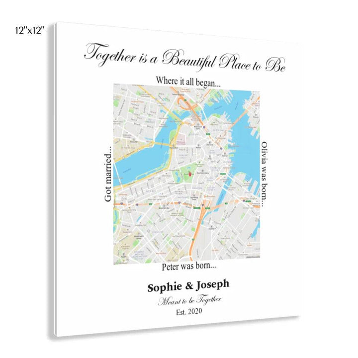 Custom Wall Art - Square Location Map - ARTFULANE