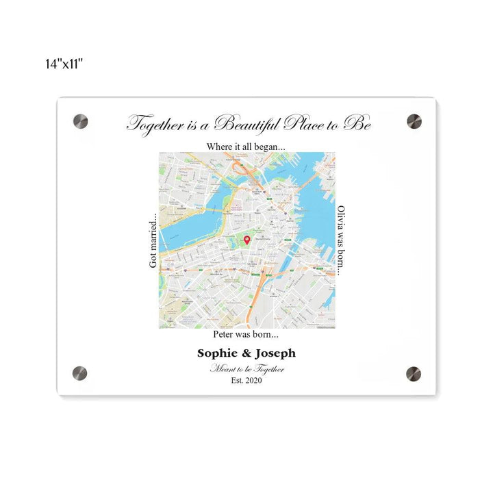 Custom Wall Art - Square Location Map - ARTFULANE