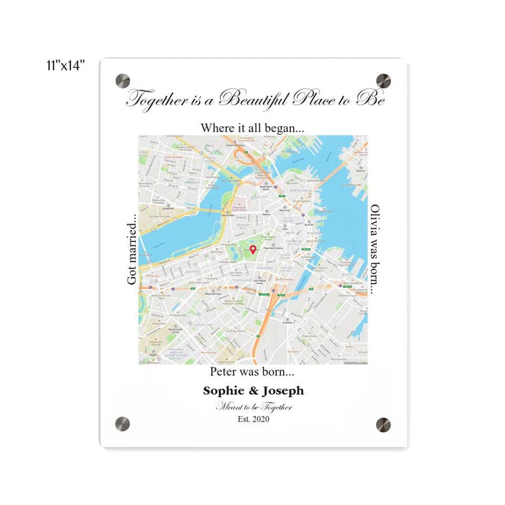 Custom Wall Art - Square Location Map - ARTFULANE