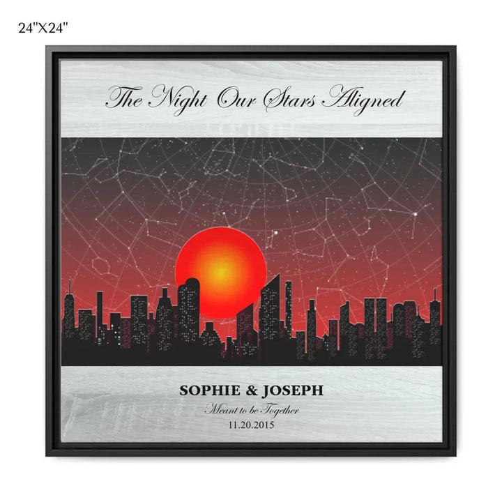 Custom Wall Art - Sunset Cityscape Star Map - ARTFULANE