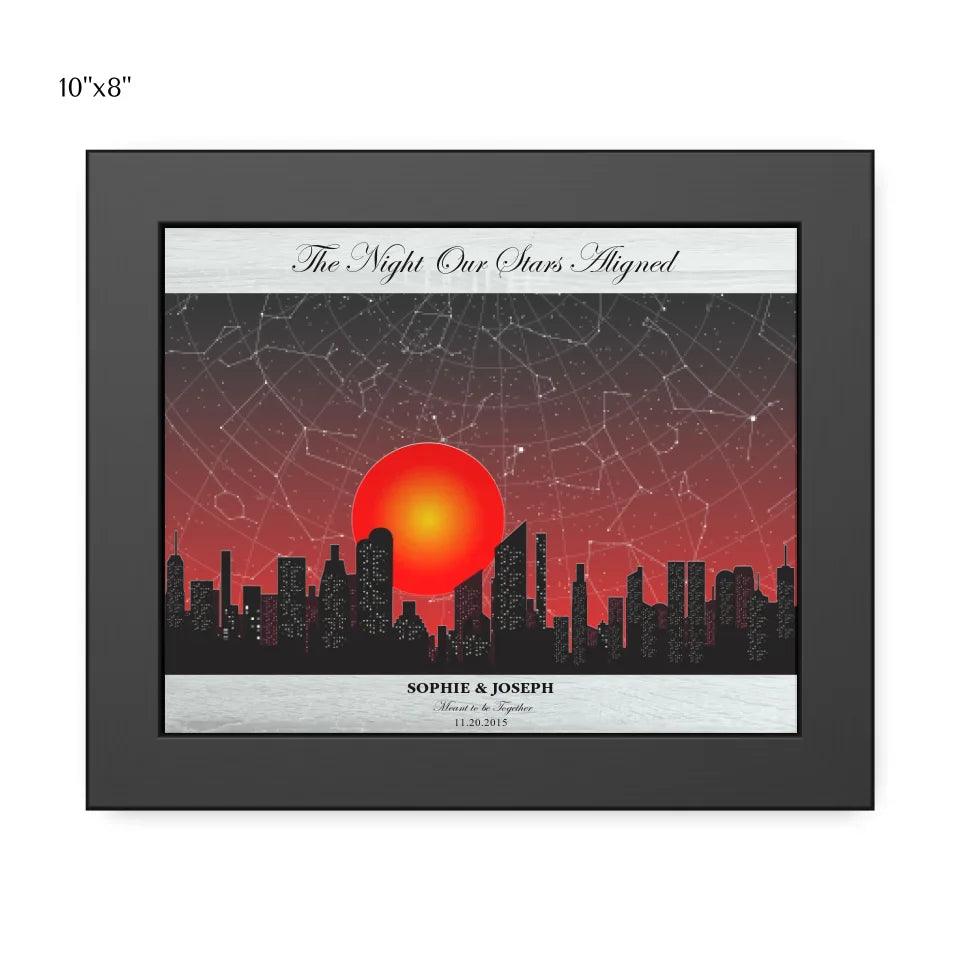 Custom Wall Art - Sunset Cityscape Star Map - ARTFULANE