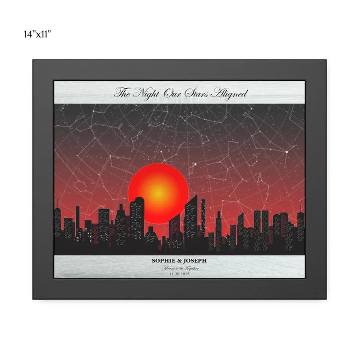 Custom Wall Art - Sunset Cityscape Star Map - ARTFULANE