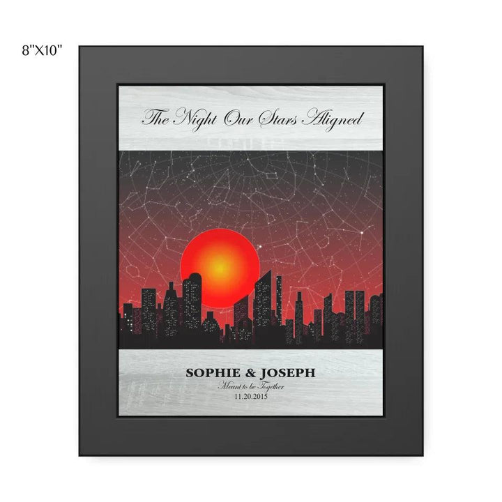 Custom Wall Art - Sunset Cityscape Star Map - ARTFULANE