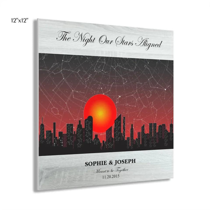 Custom Wall Art - Sunset Cityscape Star Map - ARTFULANE