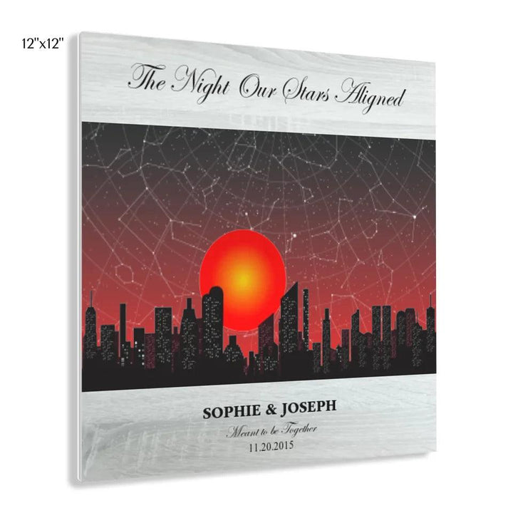 Custom Wall Art - Sunset Cityscape Star Map - ARTFULANE