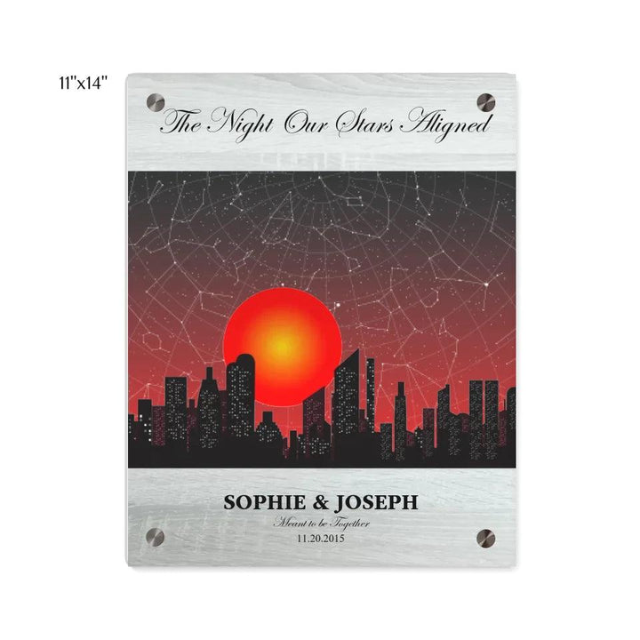 Custom Wall Art - Sunset Cityscape Star Map - ARTFULANE