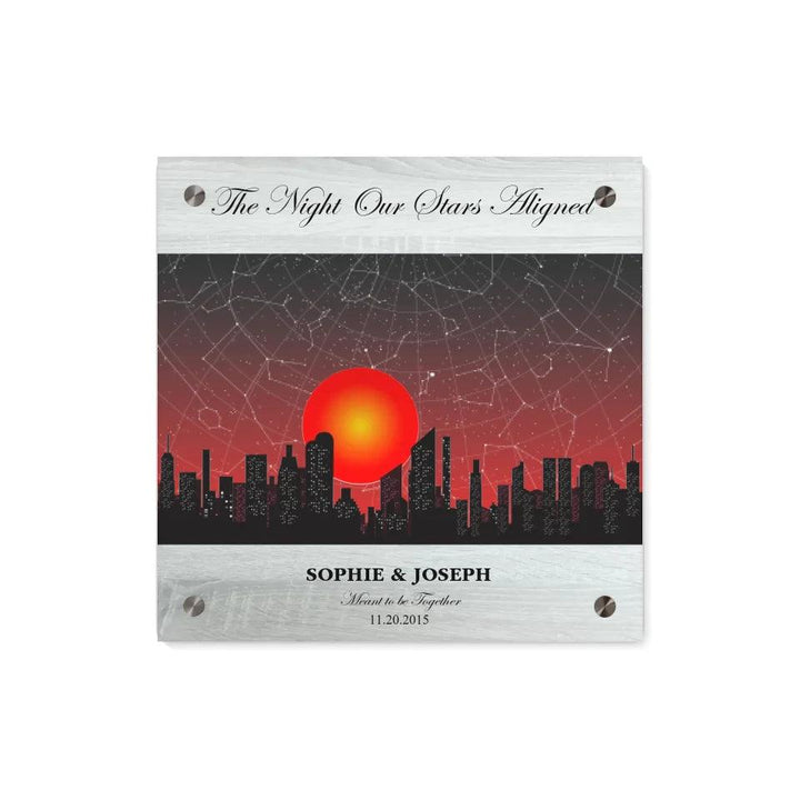 Custom Wall Art - Sunset Cityscape Star Map - ARTFULANE