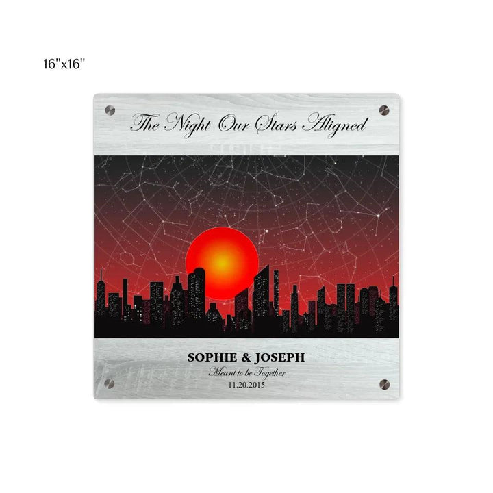Custom Wall Art - Sunset Cityscape Star Map - ARTFULANE