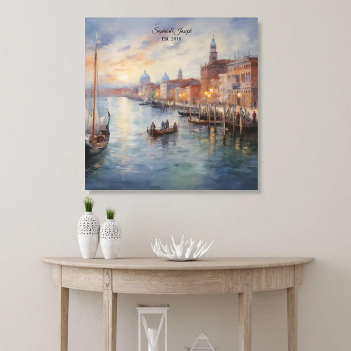 Custom Wall Art - Venice at Sunset Painting - ARTFULANE