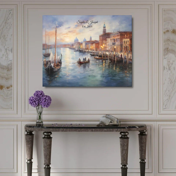 Custom Wall Art - Venice at Sunset Painting - ARTFULANE
