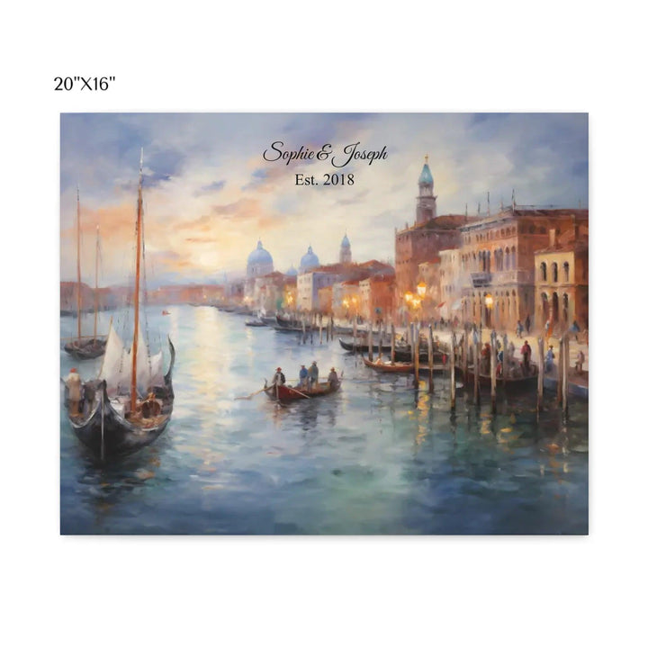 Custom Wall Art - Venice at Sunset Painting - ARTFULANE