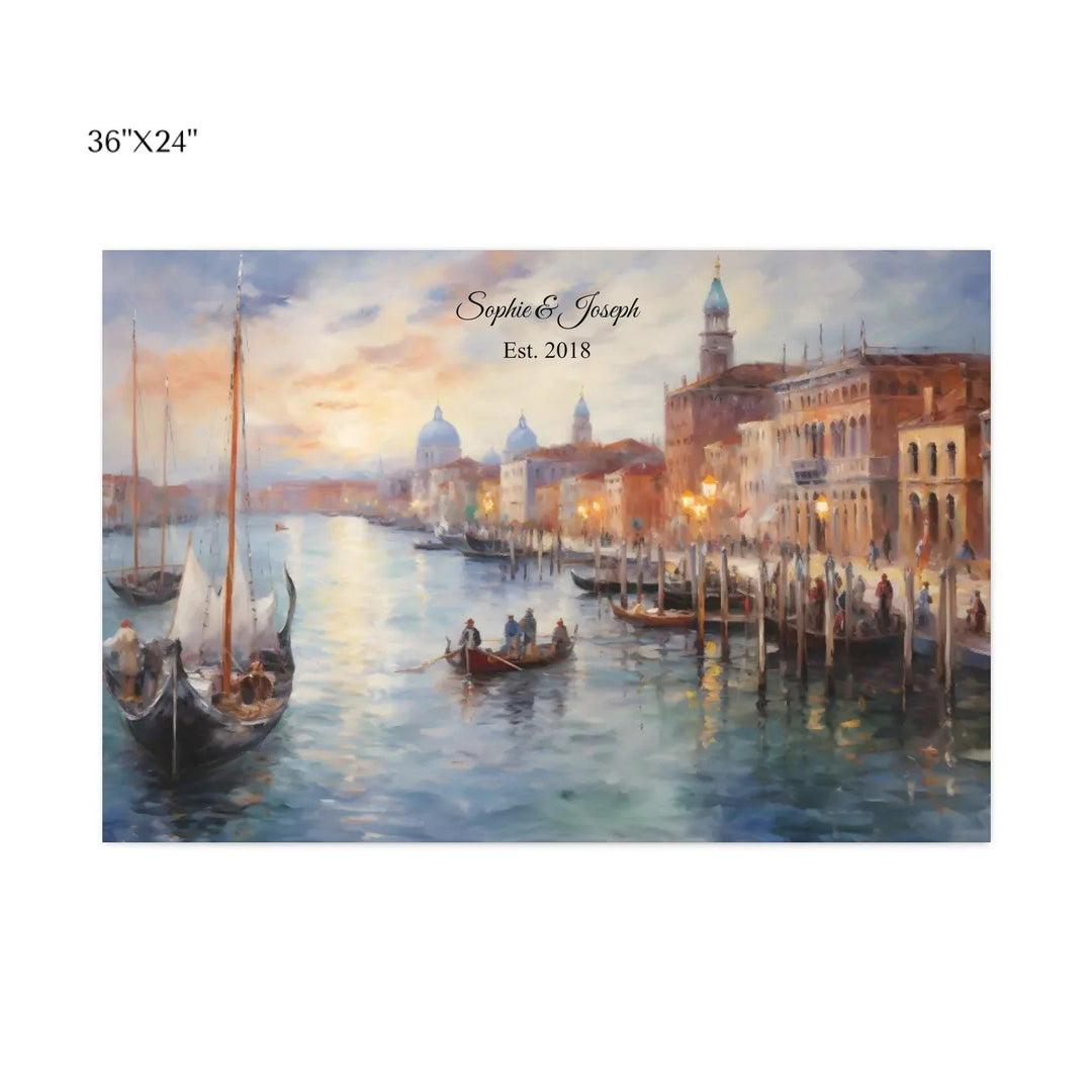 Custom Wall Art - Venice at Sunset Painting - ARTFULANE