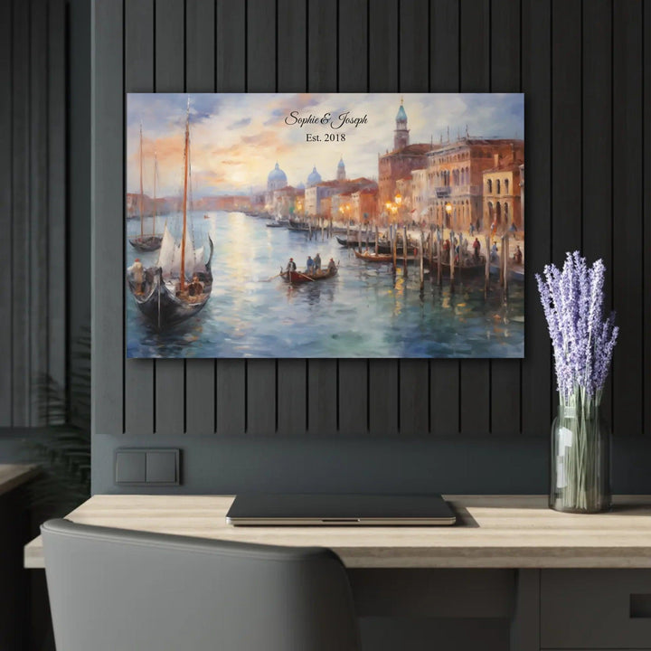 Custom Wall Art - Venice at Sunset Painting - ARTFULANE