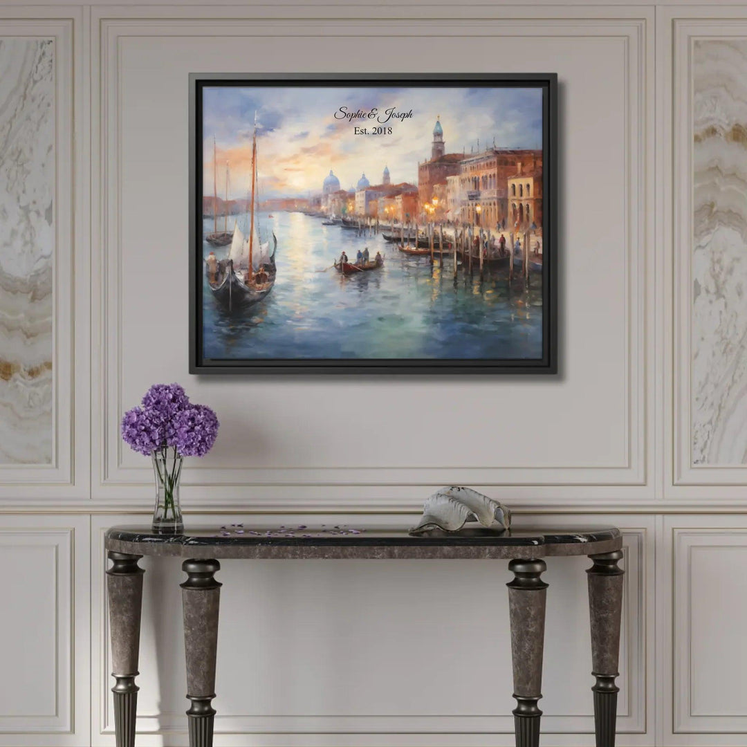 Custom Wall Art - Venice at Sunset Painting - ARTFULANE