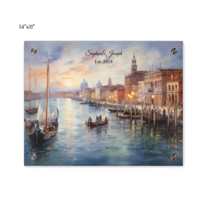 Custom Wall Art - Venice at Sunset Painting - ARTFULANE