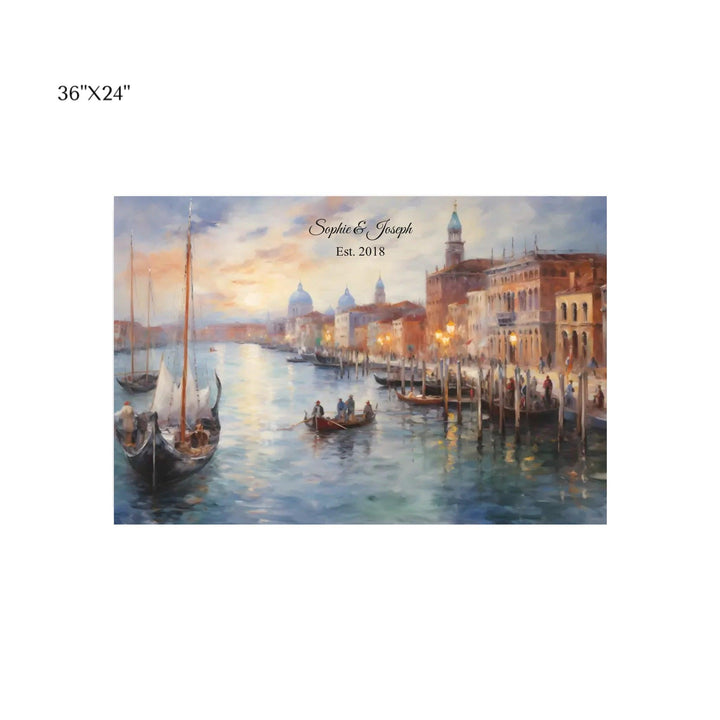 Custom Wall Art - Venice at Sunset Painting - ARTFULANE