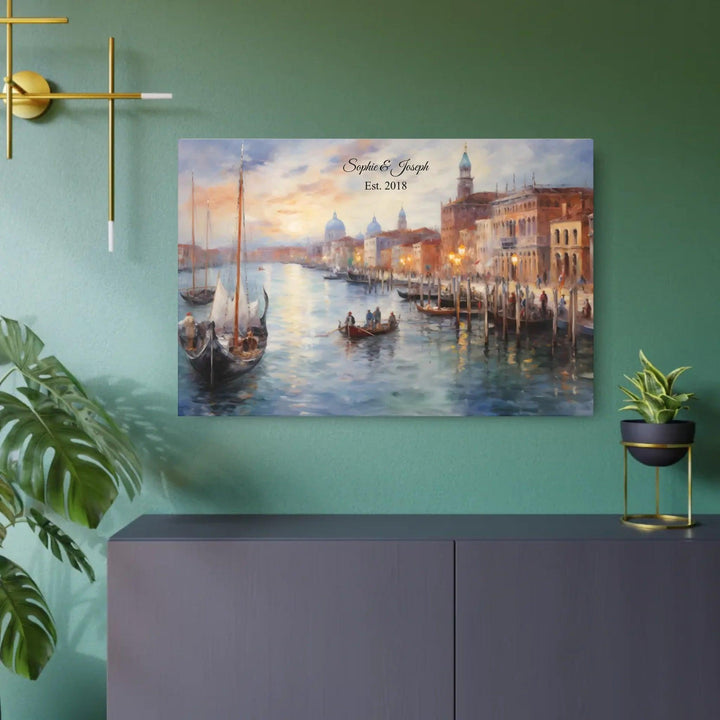 Custom Wall Art - Venice at Sunset Painting - ARTFULANE