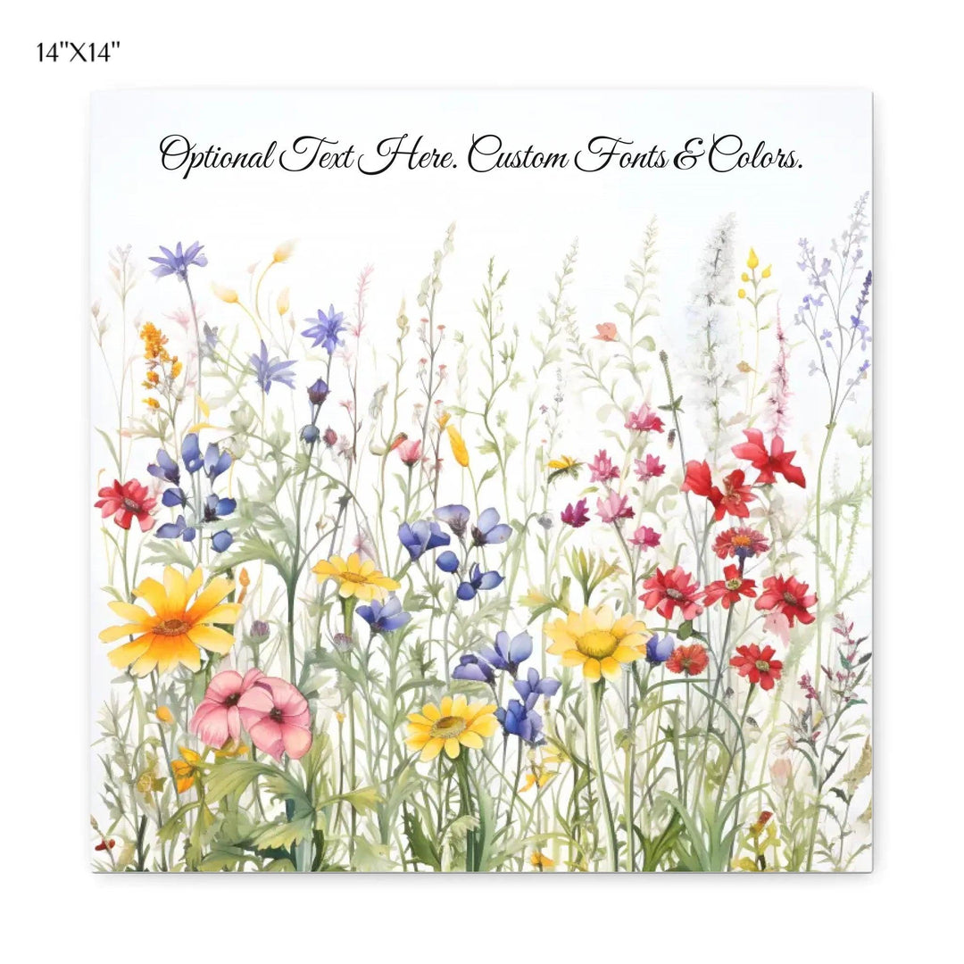 Custom Wall Art - Watercolor Wildflowers - ARTFULANE