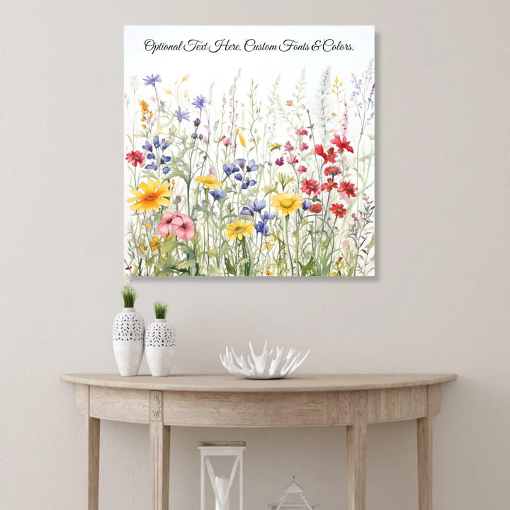 Custom Wall Art - Watercolor Wildflowers - ARTFULANE