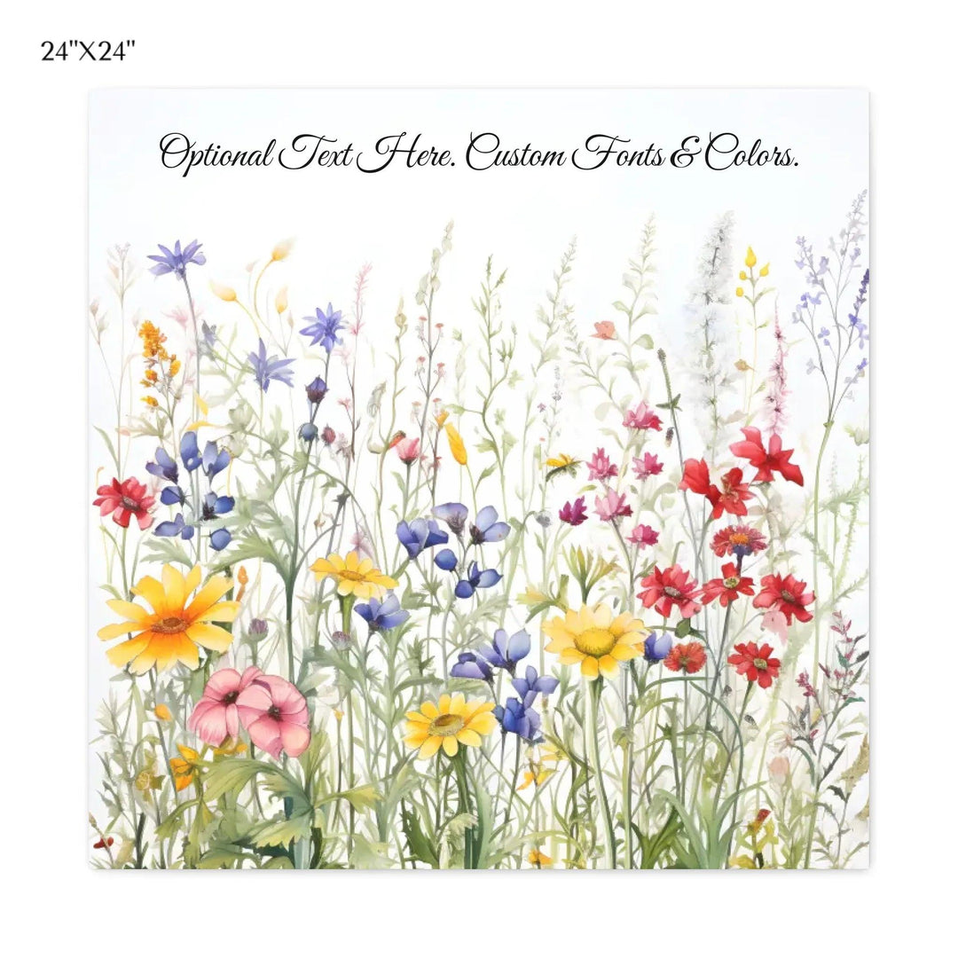 Custom Wall Art - Watercolor Wildflowers - ARTFULANE