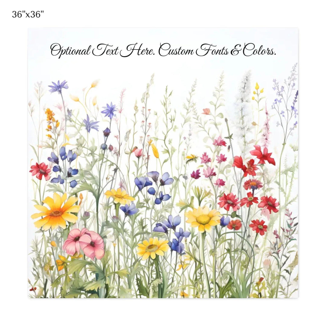 Custom Wall Art - Watercolor Wildflowers - ARTFULANE