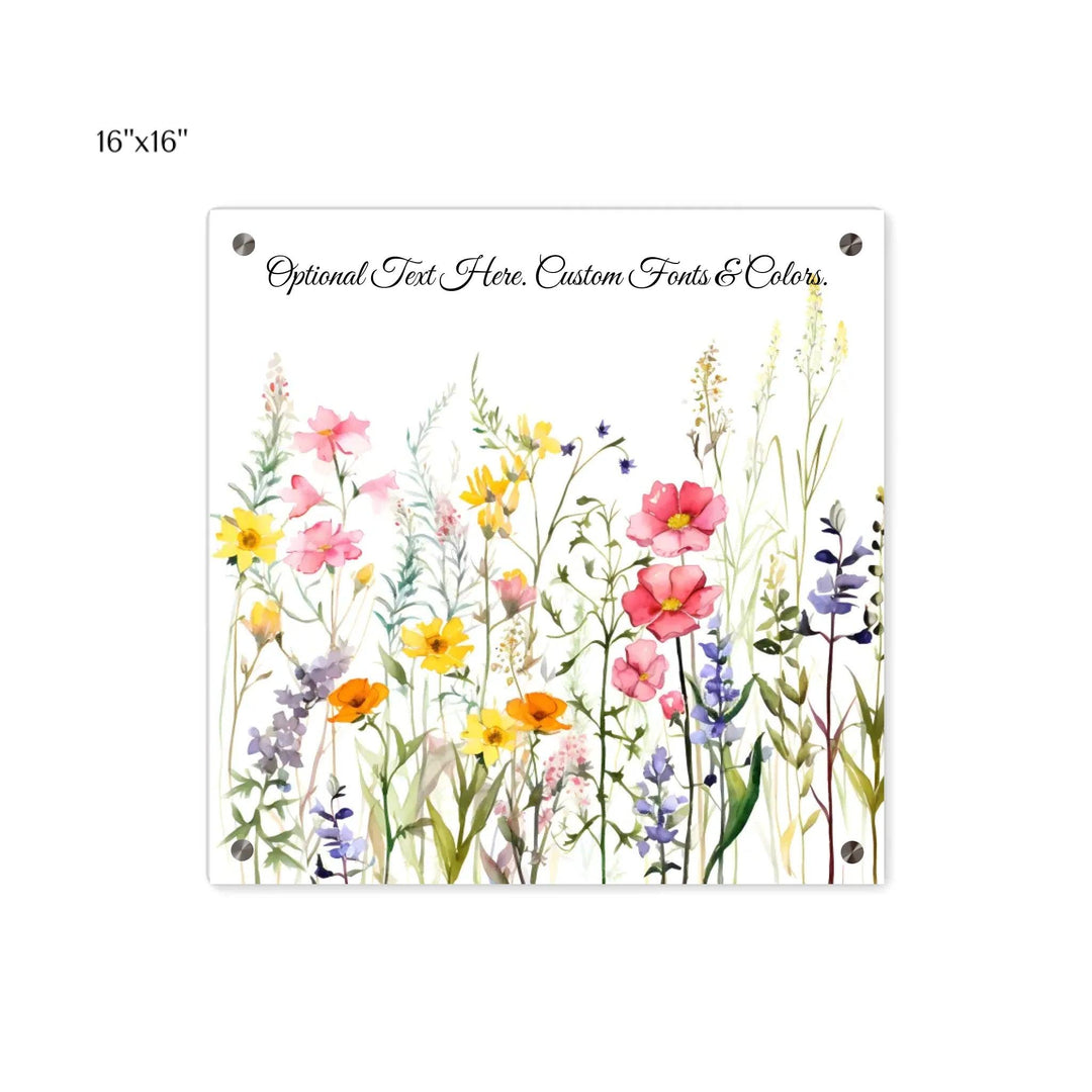 Custom Wall Art - Watercolor Wildflowers - ARTFULANE