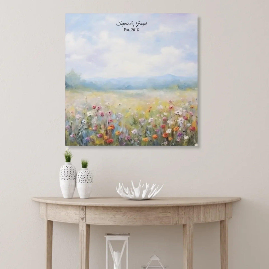 Custom Wall Art - Wildflower Meadow Oil Painting - ARTFULANE
