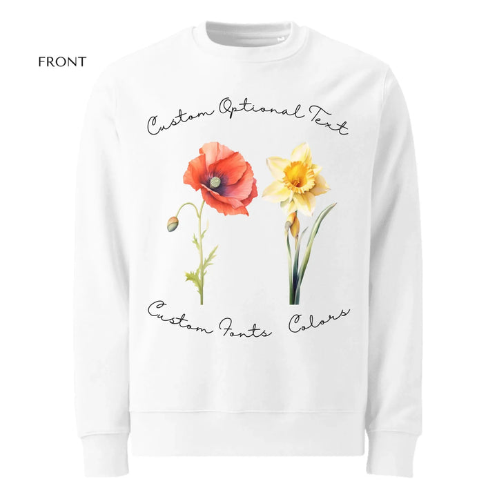 Custom Watercolor 2 Birth Month Flowers Sweatshirt & Hoodie - ART-SWH249