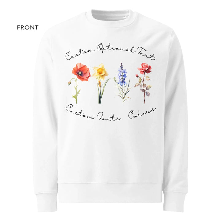Custom Watercolor 4 Birth Month Flowers Sweatshirt & Hoodie - ART-SWH248