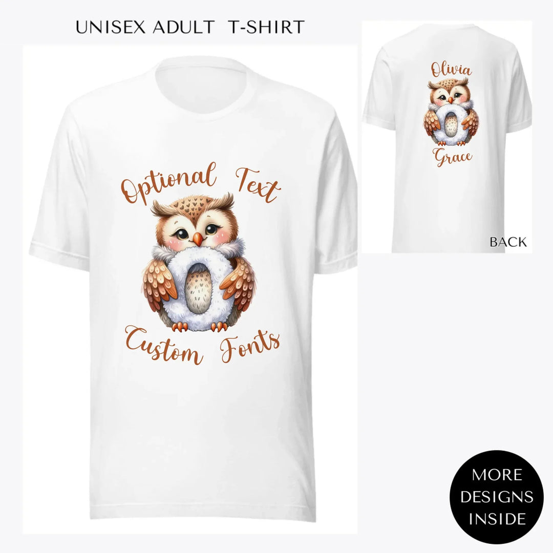 Watercolor-Animal-Letter-custom-men-unisex-adult-t-shirt-artfulane