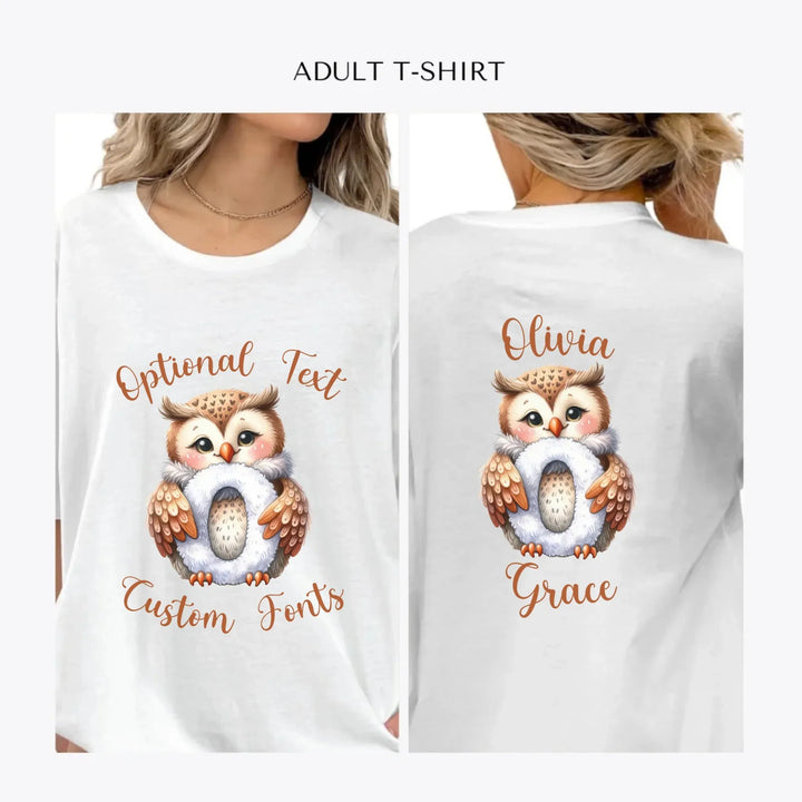 Watercolor-Animal-Letter-personalized-women-unisex-adult-t-shirt-artfulane