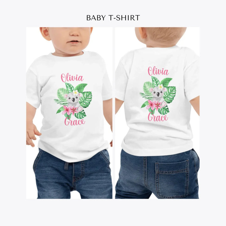 Watercolor-Baby-Tropical-Animal-personalized-baby-t-shirt-artfulane