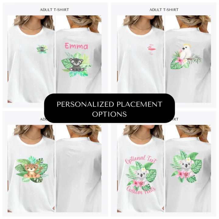 Watercolor-Baby-Tropical-Animal-custom-adult-t-shirt-design-placement-front-back-pocket-artfulane