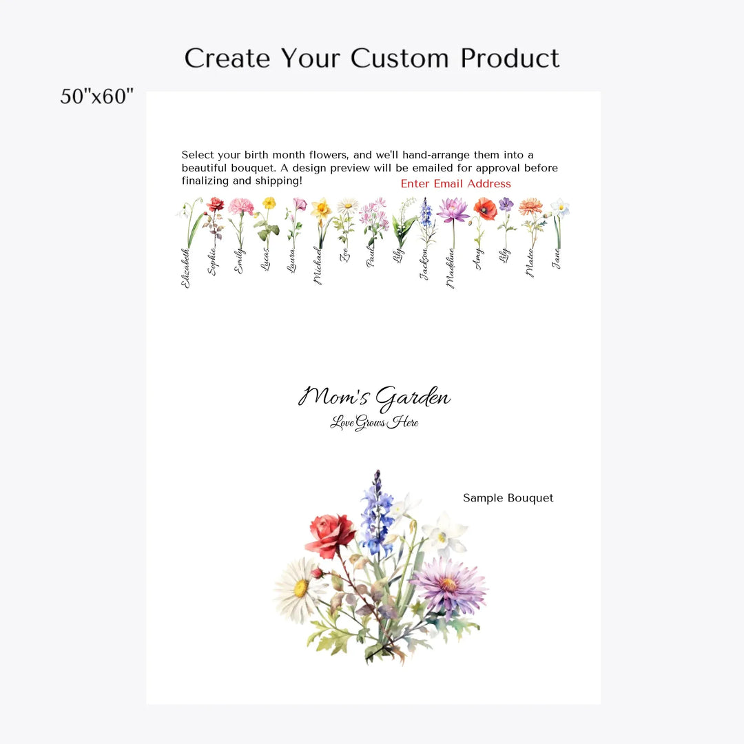 create-your-Custom-Watercolor-Birth-Month-Flower-bouquet-sherpa-Blanket-50x60-artfulane
