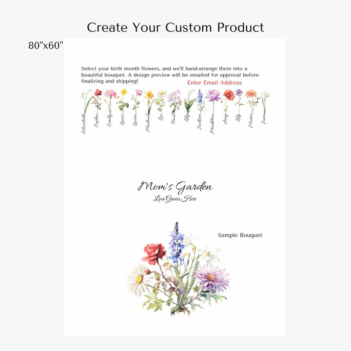 Create-Your-Custom-Watercolor-Birth-Month-Flower-bouquet-velveteen-Blanket-artfulane