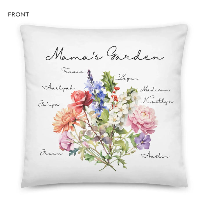 Custom-Watercolor-Birth-Month-Flower-Bouquet-mom's-garden-suede-pillow-artfulane