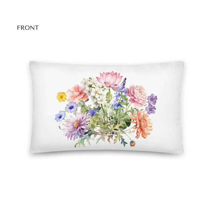 Custom-Watercolor-Birth-Month-Flower-Bouquet-lumbar-pillow-artfulane
