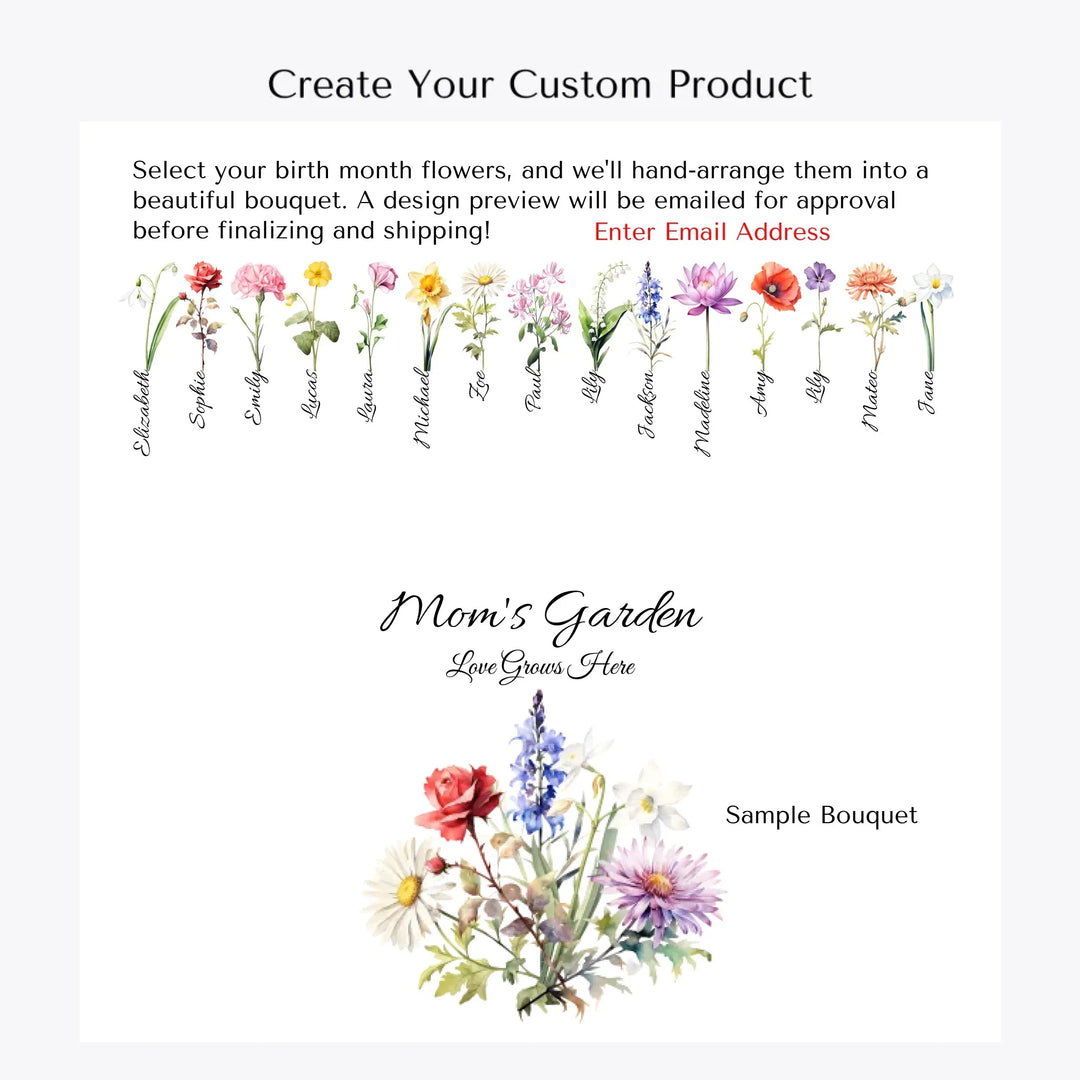 Create-Your-Own-Custom-Watercolor-Birth-Month-Flower-Bouquet-outdoor-pillow-artfulane