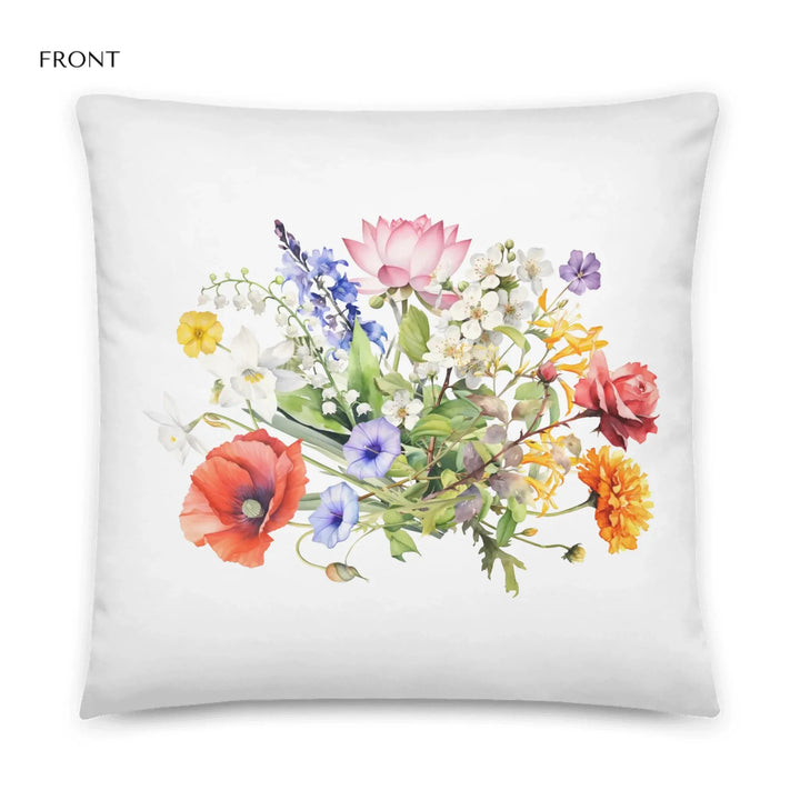Custom-Watercolor-Birth-Month-Flower-Bouquet-pillow-front-artfulane