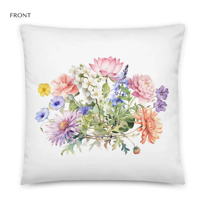 Custom-Watercolor-Birth-Month-Flower-family-Bouquet-pillow-artfulane