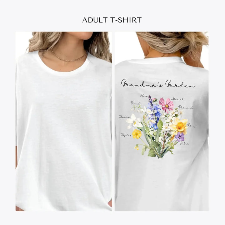 Birth-Month-Flower-Bouquet-personalized-women-unisex-adult-t-shirt-artfulane