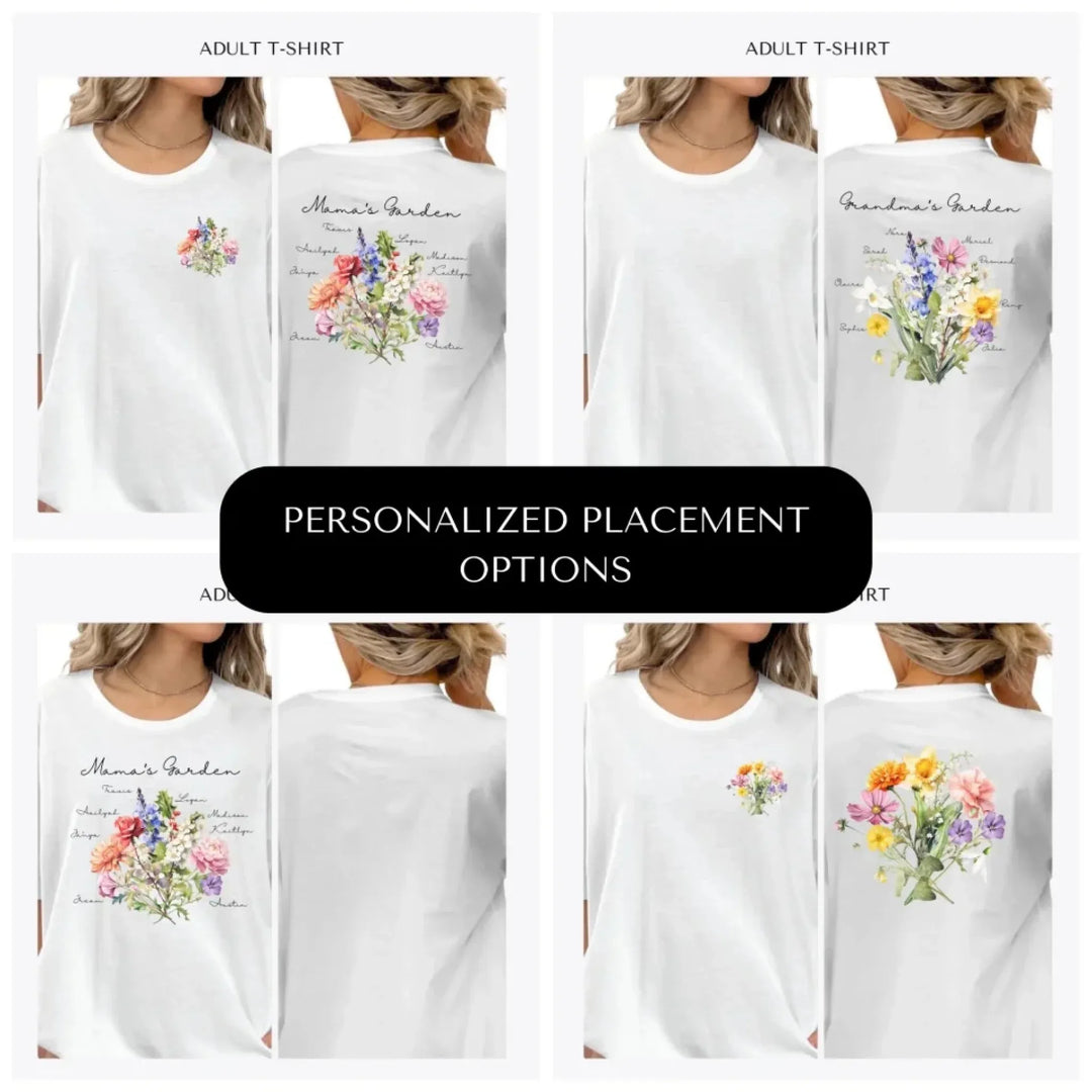 Birth-Month-Flower-Bouquet-custom-adult-t-shirt-design-placement-front-back-pocket-artfulane