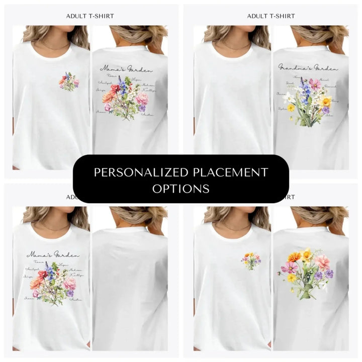 Birth-Month-Flower-Bouquet-custom-adult-t-shirt-design-placement-front-back-pocket-artfulane