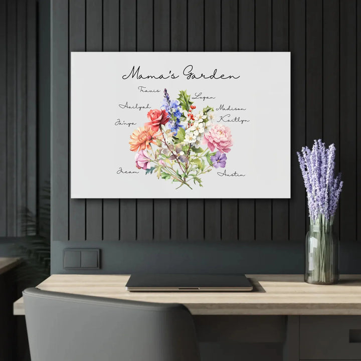 Custom-Watercolor-Birth-Month-Flower-Bouquet-wall-art-acrylic-print-on-wall-artfulane