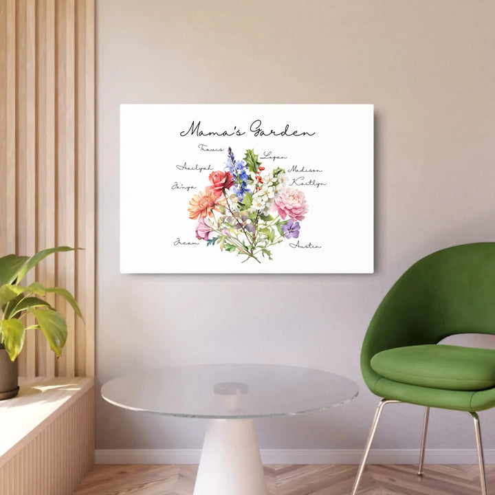 Custom-Watercolor-Birth-Month-Flower-Bouquet-metal-wall-art-artfulane
